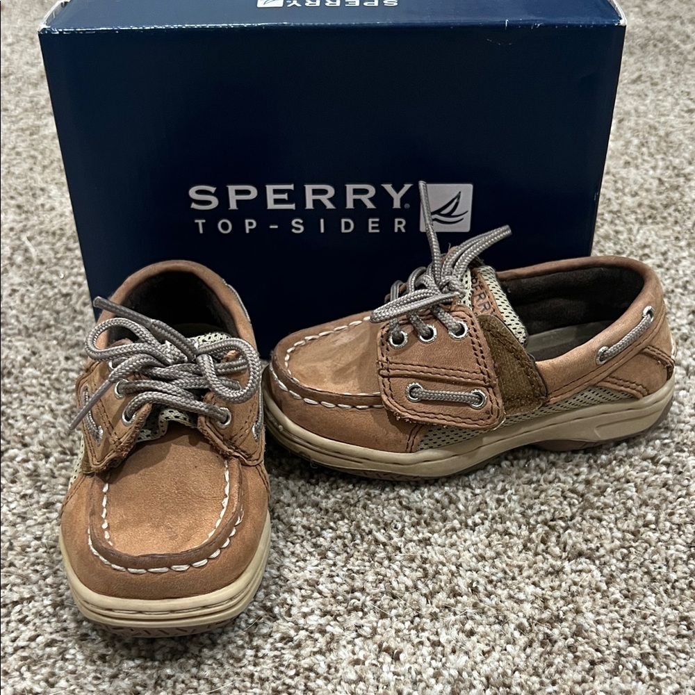 Sperry Kids Tan Moccasins